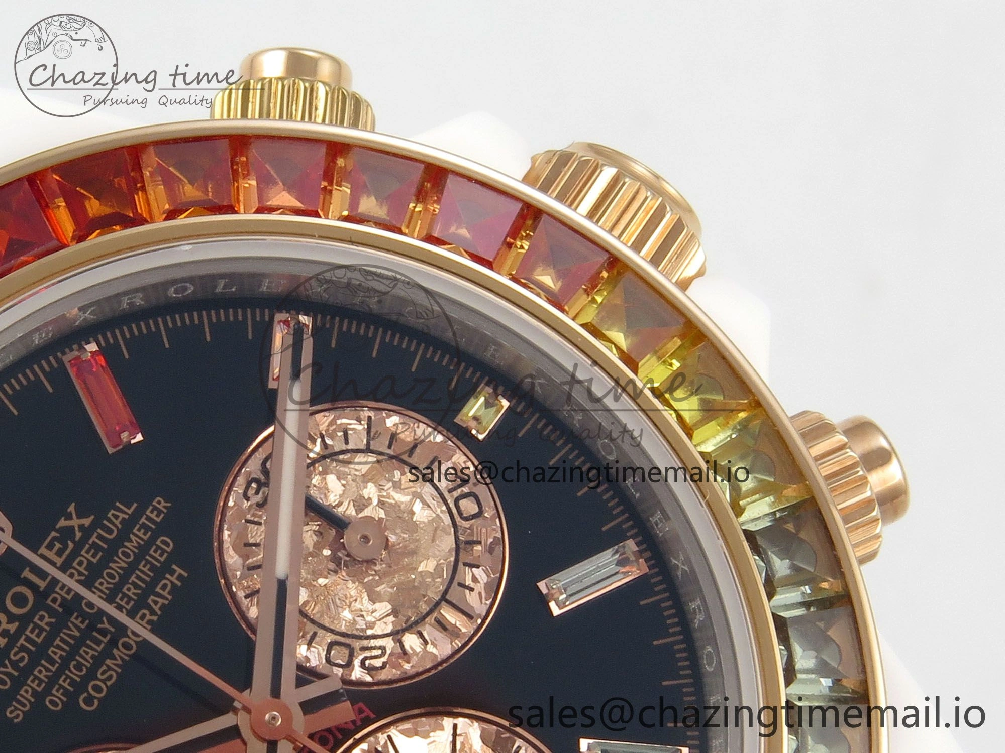 Daytona White Ceramic Case and Bracelet Black Rainbow Dial Rainbow Bezel SONIC Best Edition SA4130