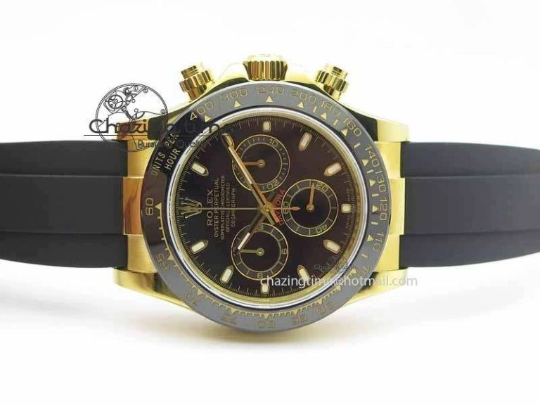Daytona YG 116518LN JH Best Edition Black Dial On Rubber Strap A4130 (Free XS rubber strap)