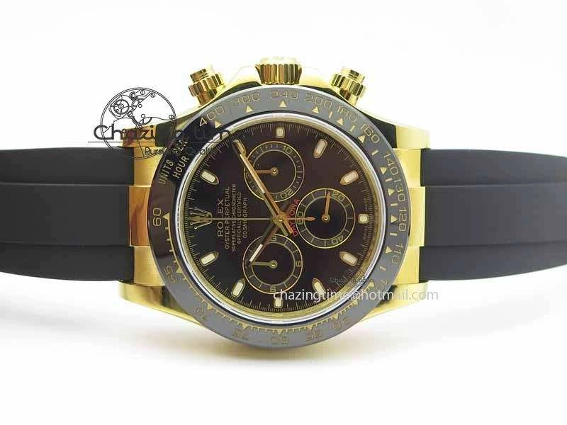 Daytona YG 116518LN JH Best Edition Black Dial On Rubber Strap A4130 (Free XS rubber strap)