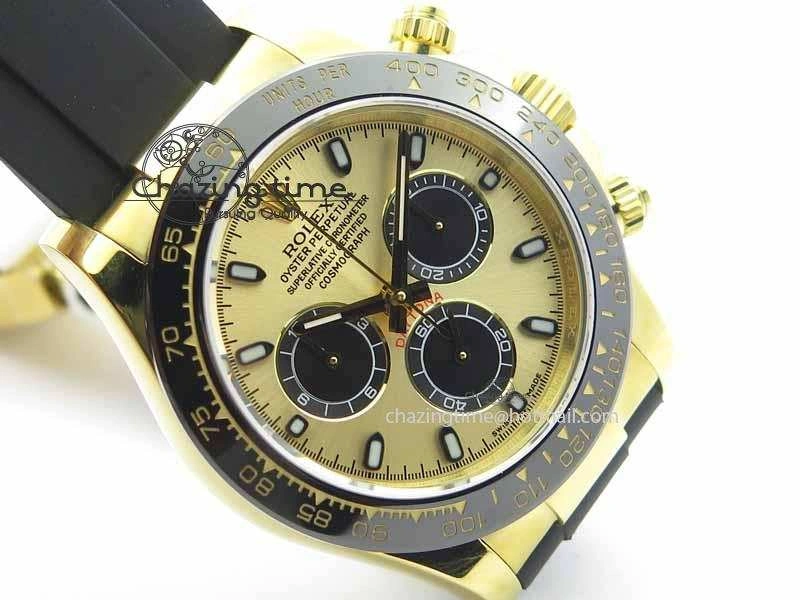 Daytona YG 116518LN JH Best Edition Gold Dial On Rubber Strap A4130 (Free XS rubber strap)