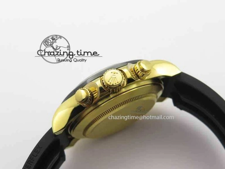 Daytona YG 116518LN JH Best Edition Gold Dial On Rubber Strap A4130 (Free XS rubber strap)