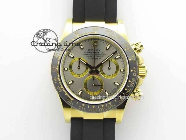 Daytona YG 116518LN JH Best Edition Gray Dial On Rubber Strap A4130 (Free XS rubber strap)