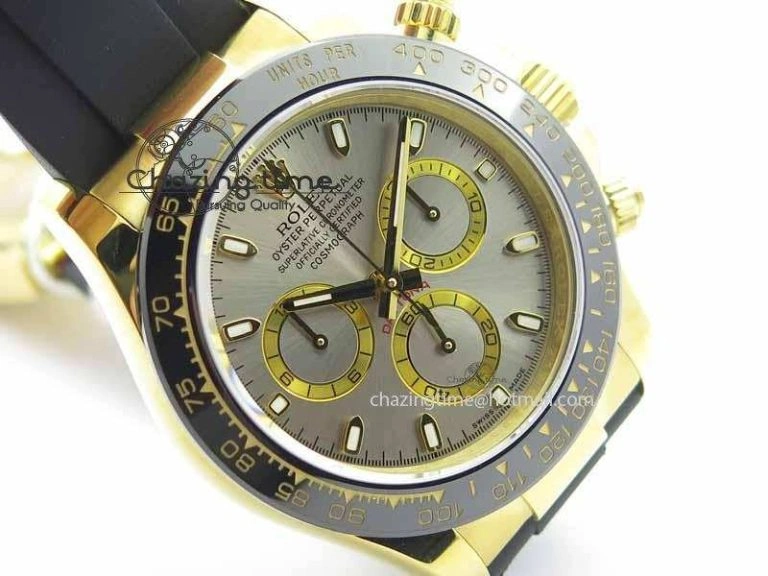 Daytona YG 116518LN JH Best Edition Gray Dial On Rubber Strap A4130 (Free XS rubber strap)