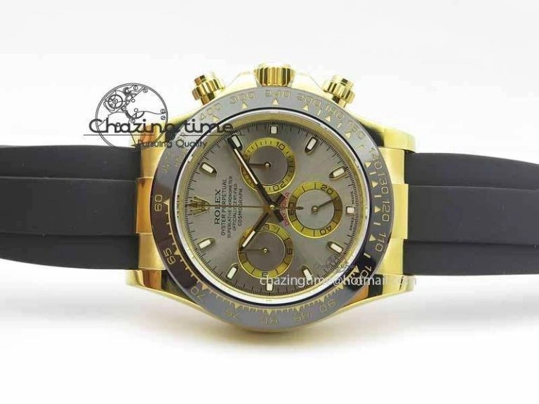 Daytona YG 116518LN JH Best Edition Gray Dial On Rubber Strap A4130 (Free XS rubber strap)