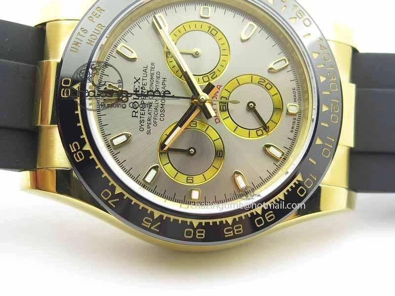 Daytona YG 116518LN JH Best Edition Gray Dial On Rubber Strap A4130 (Free XS rubber strap)