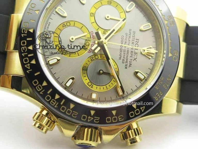 Daytona YG 116518LN JH Best Edition Gray Dial On Rubber Strap A4130 (Free XS rubber strap)