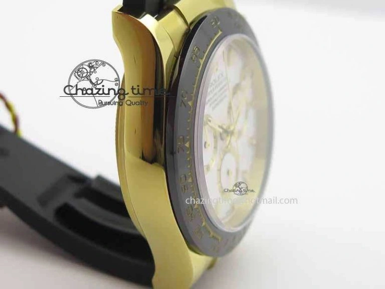 Daytona YG 116518LN JH Best Edition White Dial On Rubber Strap A4130 (Free XS rubber strap)