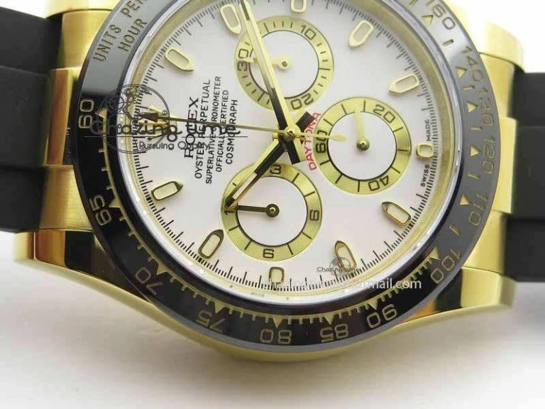 Daytona YG 116518LN JH Best Edition White Dial On Rubber Strap A4130 (Free XS rubber strap)