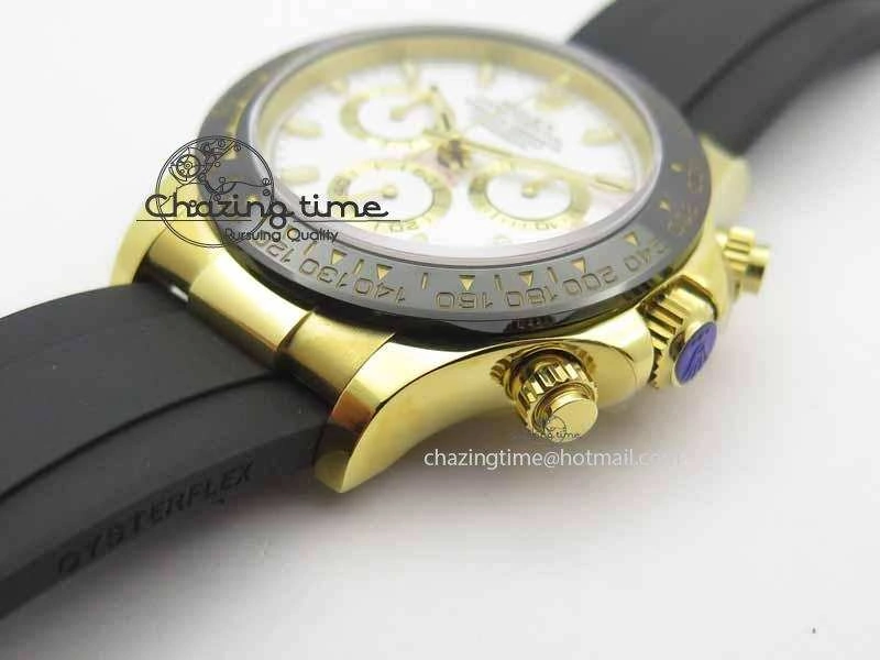 Daytona YG 116518LN JH Best Edition White Dial On Rubber Strap A4130 (Free XS rubber strap)