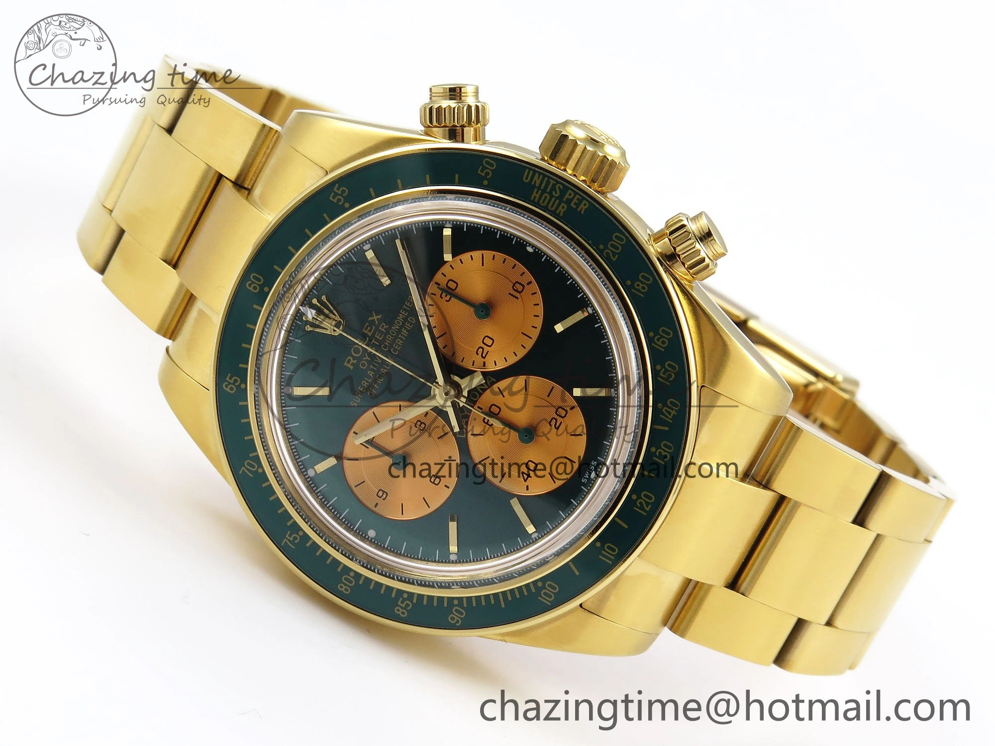 Daytona YG ADGF Best Edition Green YG Dial on YG Bracelet A7750
