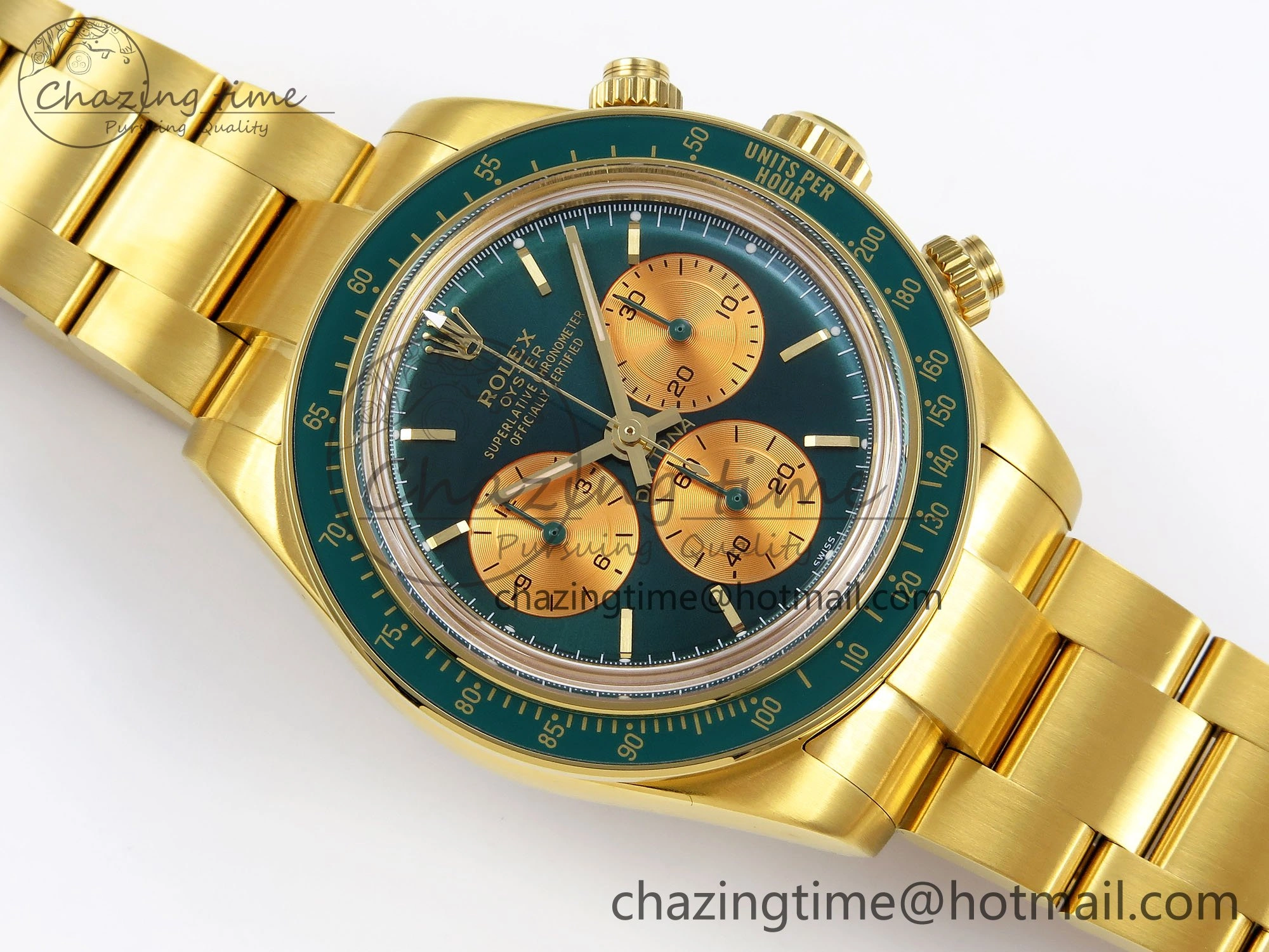 Daytona YG ADGF Best Edition Green YG Dial on YG Bracelet A7750