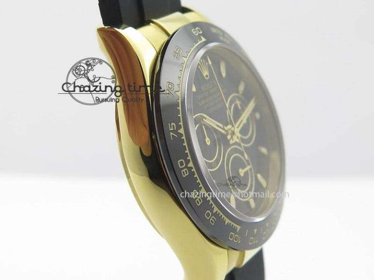 Daytona YG BP Maker All Black Dial Sticks Markers On Rubber Strap A7750@6