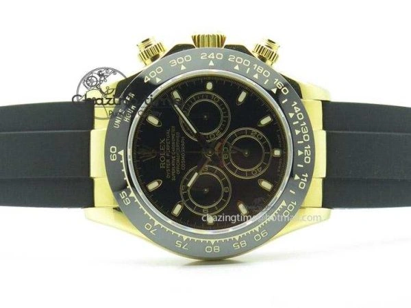 Daytona YG BP Maker All Black Dial Sticks Markers On Rubber Strap A7750@6