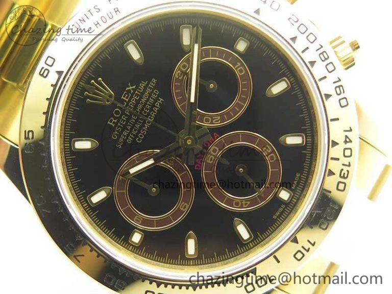 Daytona YG BP Maker Best Edition Black Dial On YG Bracelet A4130