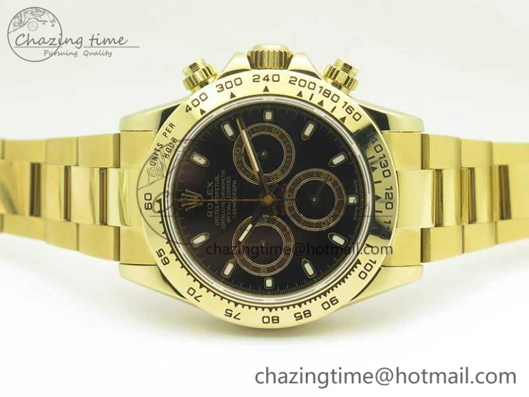 Daytona YG BP Maker Best Edition Black Dial On YG Bracelet A4130