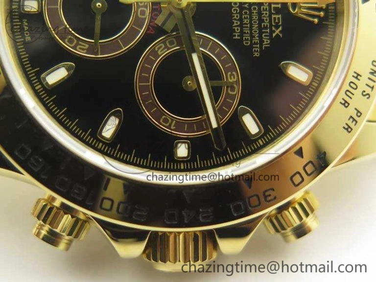 Daytona YG BP Maker Best Edition Black Dial On YG Bracelet A4130