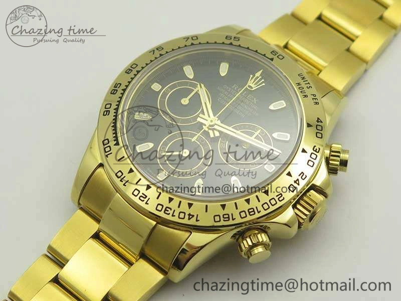 Daytona YG BP Maker Best Edition Black Dial On YG Bracelet A4130