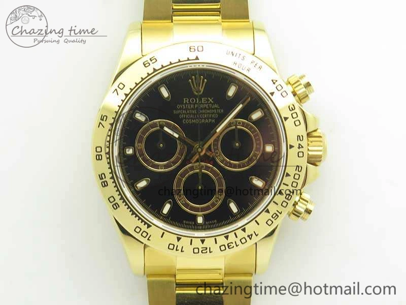 Daytona YG BP Maker Best Edition Black Dial On YG Bracelet A4130