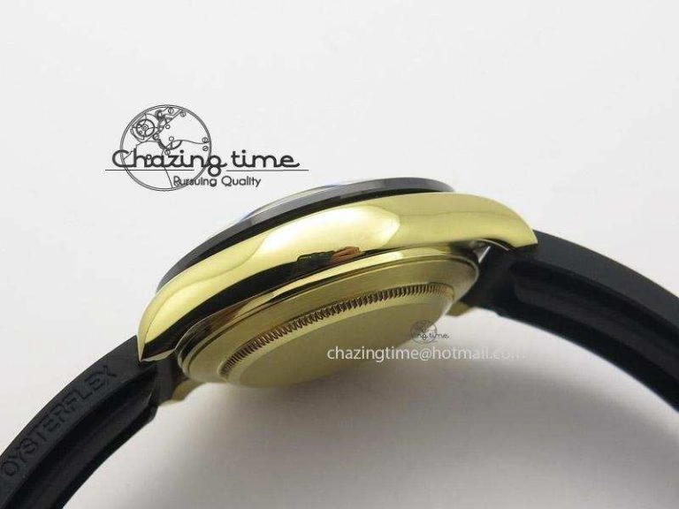 Daytona YG BP Maker Gold Dial Black Subdail Sticks Markers On Rubber Strap A7750@6