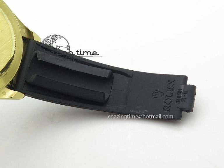 Daytona YG BP Maker Gold Dial Black Subdail Sticks Markers On Rubber Strap A7750@6