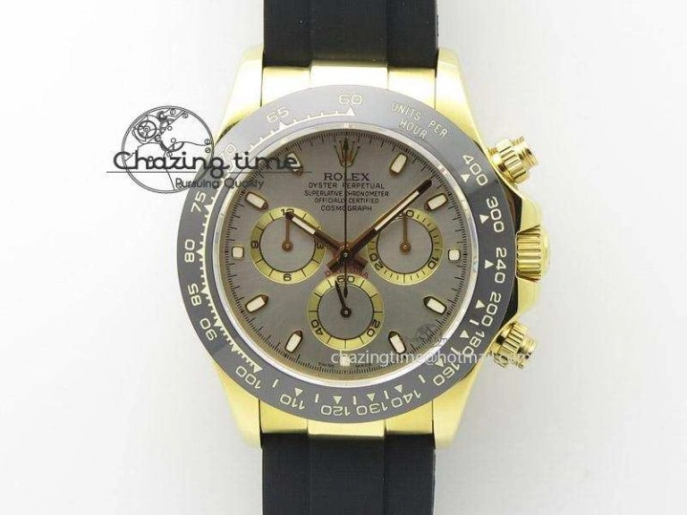 Daytona YG BP Maker Grey Dial Sticks Markers On Rubber Strap A7750@6
