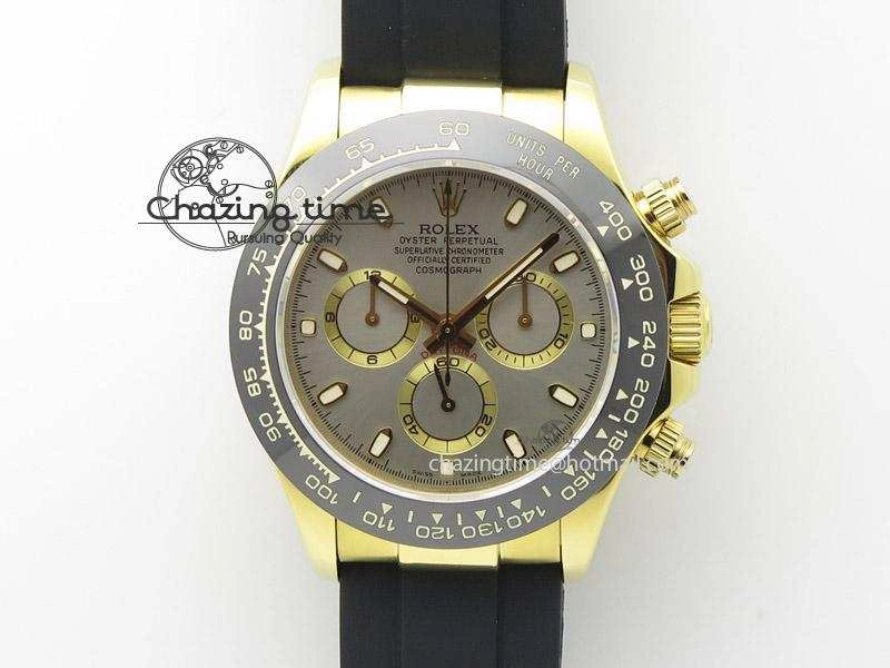 Daytona YG BP Maker Grey Dial Sticks Markers On Rubber Strap A7750@6