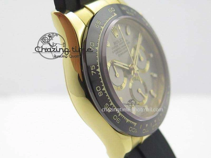 Daytona YG BP Maker Grey Dial Sticks Markers On Rubber Strap A7750@6
