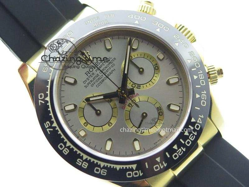 Daytona YG BP Maker Grey Dial Sticks Markers On Rubber Strap A7750@6