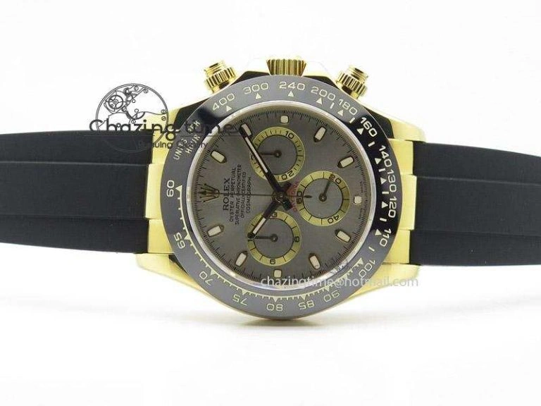 Daytona YG BP Maker Grey Dial Sticks Markers On Rubber Strap A7750@6