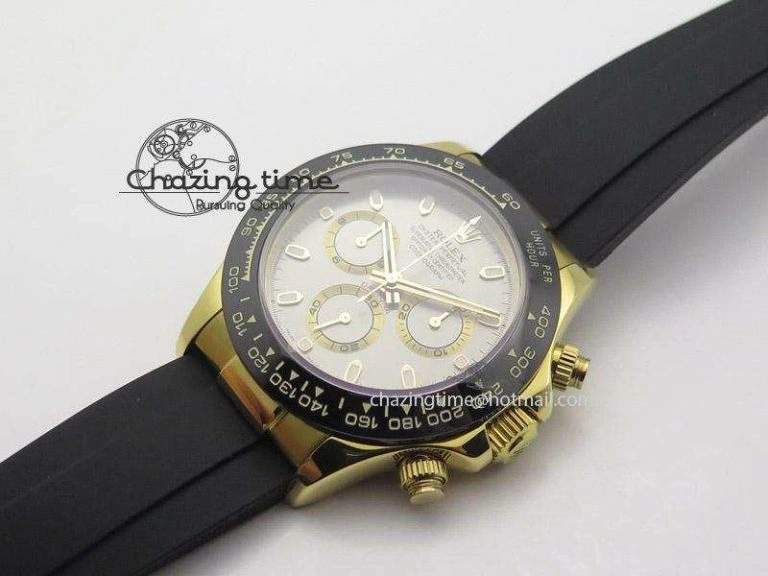 Daytona YG BP Maker Grey Dial Sticks Markers On Rubber Strap A7750@6