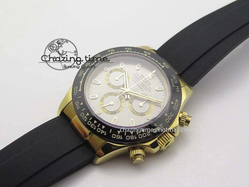 Daytona YG BP Maker Grey Dial Sticks Markers On Rubber Strap A7750@6