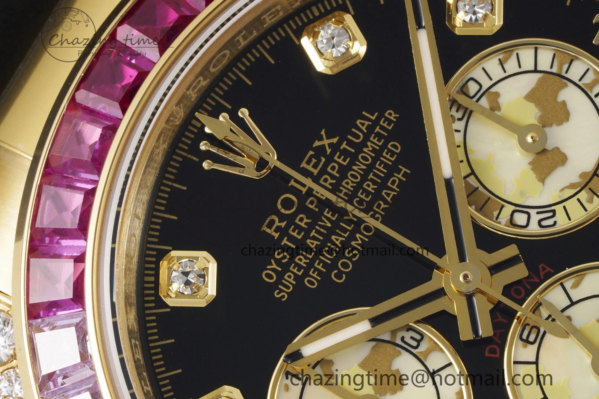 Daytona YG Rainbow Diamonds Bezel JVSF 1:1 Best Edition 904L Steel White Panda Dial on Oysterflex Strap A7750