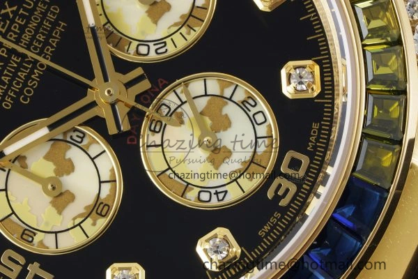 Daytona YG Rainbow Diamonds Bezel JVSF 1:1 Best Edition 904L Steel White Panda Dial on Oysterflex Strap A7750