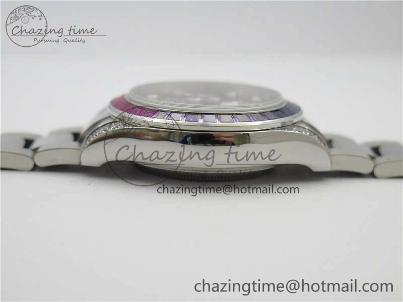 Daytona116599RBOW SS  Rainbow Crystal BLF Best Edition Black Dial on SS Bracelet A4130