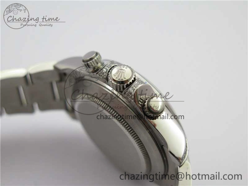 Daytona116599RBOW SS  Rainbow Crystal BLF Best Edition Black Dial on SS Bracelet A4130
