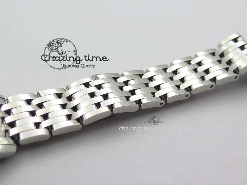 De Ville 27mm Ladies MK 1:1 Best Edition Blue Dial Diamond Markers On SS Bracelet Ronda Quartz