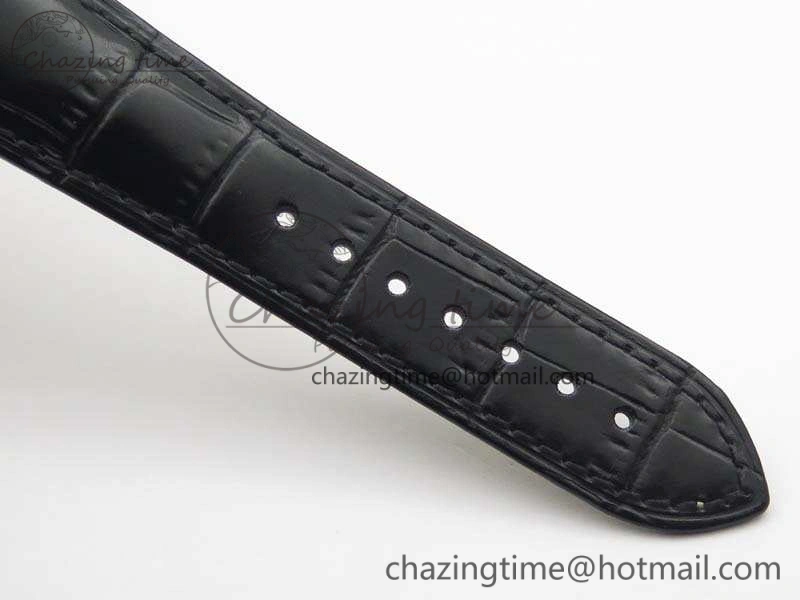 De Ville Chronograph RG OMF 1:1 Best Edition Black Dial On Black Leather Strap A9300