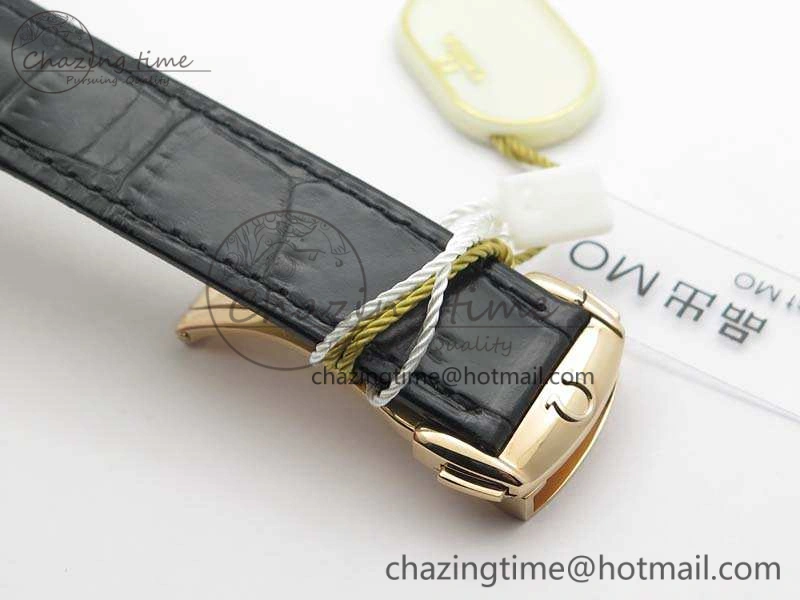 De Ville Chronograph RG OMF 1:1 Best Edition Black Dial On Black Leather Strap A9300