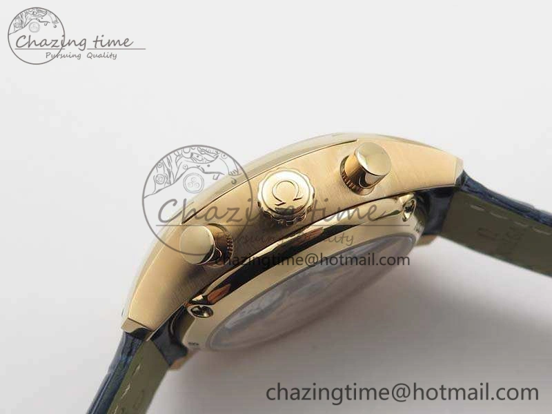 De Ville Chronograph RG OMF 1:1 Best Edition Blue Dial On Blue Leather Strap A9300