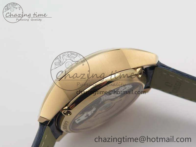 De Ville Chronograph RG OMF 1:1 Best Edition Blue Dial On Blue Leather Strap A9300