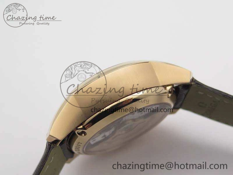 De Ville Chronograph RG OMF 1:1 Best Edition White Dial On Brown Leather Strap A9300