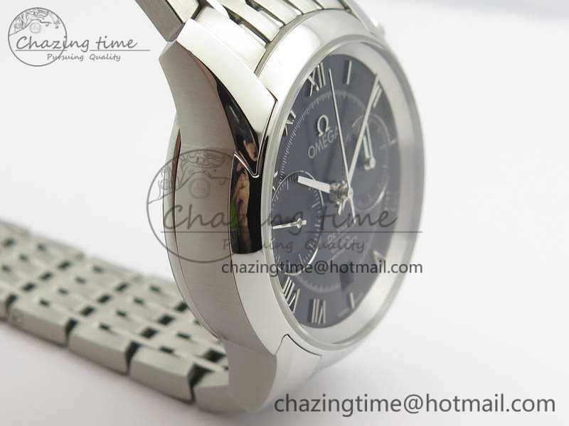 De Ville Chronograph SS OMF 1:1 Best Edition Black Dial On SS Bracelet A9300