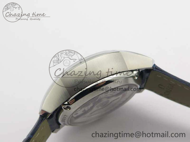 De Ville Chronograph SS OMF 1:1 Best Edition Blue Dial On Blue Leather Strap A9300