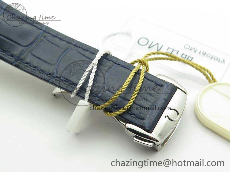 De Ville Chronograph SS OMF 1:1 Best Edition Blue Dial On Blue Leather Strap A9300