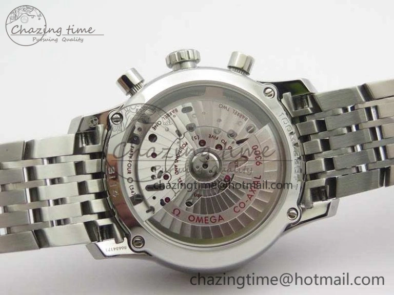 De Ville Chronograph SS OMF 1:1 Best Edition Blue Dial On SS Bracelet A9300
