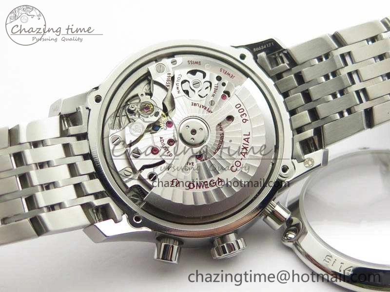 De Ville Chronograph SS OMF 1:1 Best Edition Blue Dial On SS Bracelet A9300