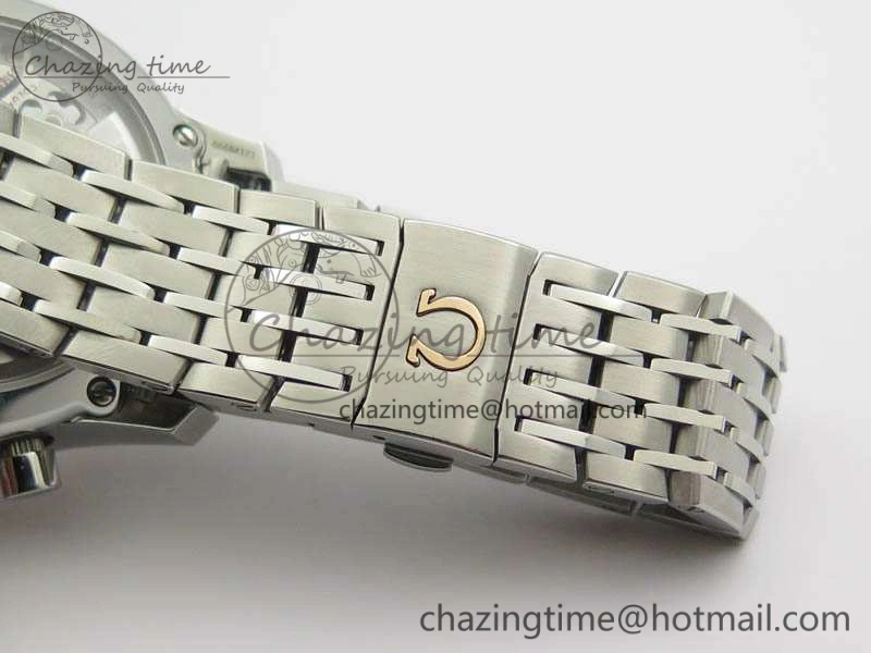 De Ville Chronograph SS OMF 1:1 Best Edition Blue Dial On SS Bracelet A9300