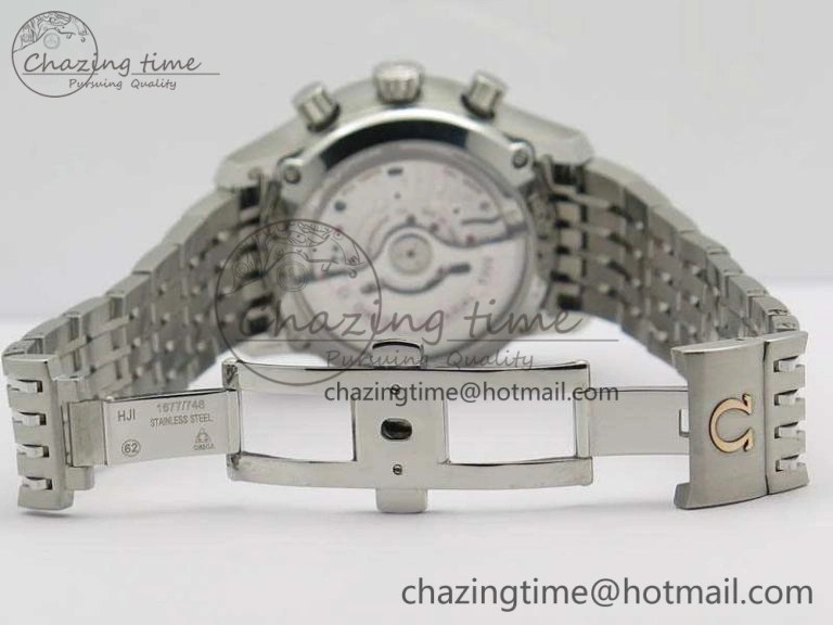 De Ville Chronograph SS OMF 1:1 Best Edition Blue Dial On SS Bracelet A9300