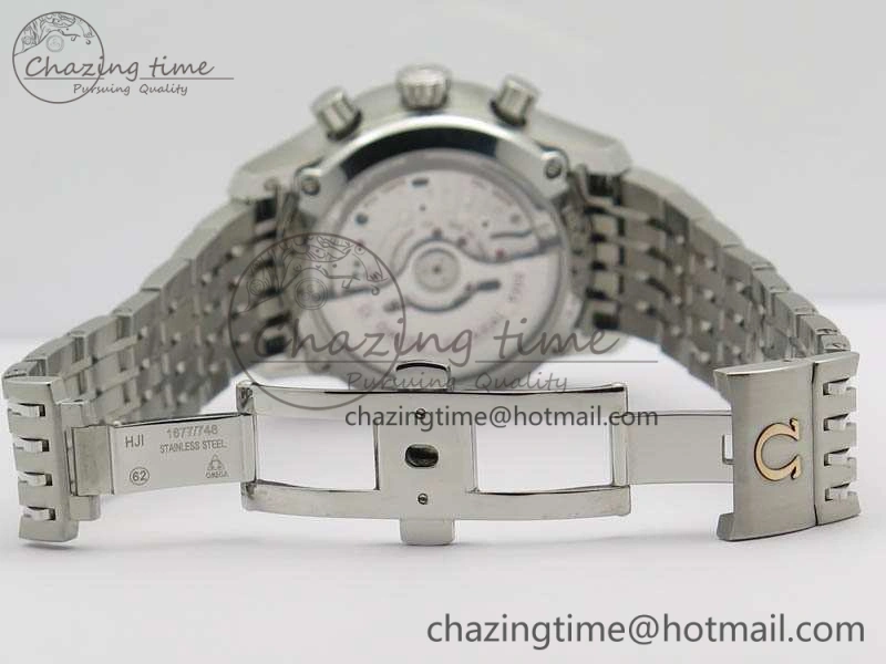 De Ville Chronograph SS OMF 1:1 Best Edition Blue Dial On SS Bracelet A9300