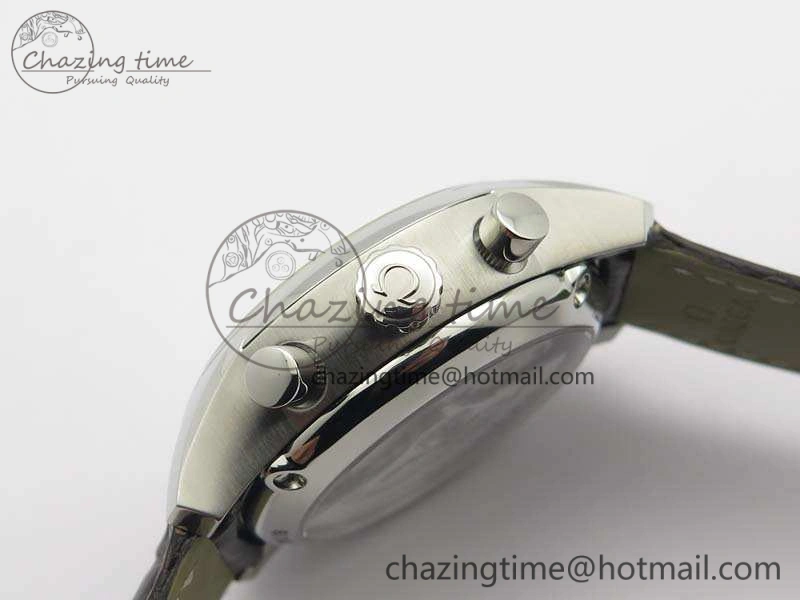 De Ville Chronograph SS OMF 1:1 Best Edition White Dial On Brown Leather strap A9300